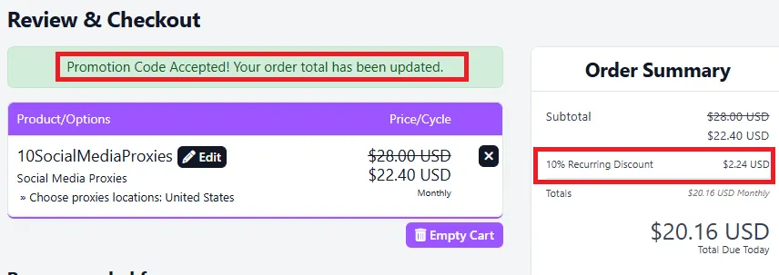Highproxies10% off coupon
